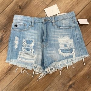 High rise kancan shorts